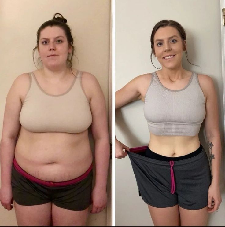 Sarah K. before and after weight loss transformation
